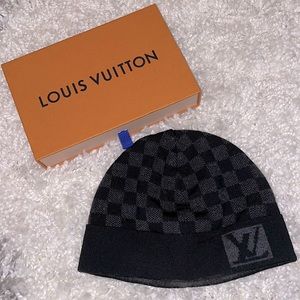 Authentic Louis Vuitton Damier initiales beanie